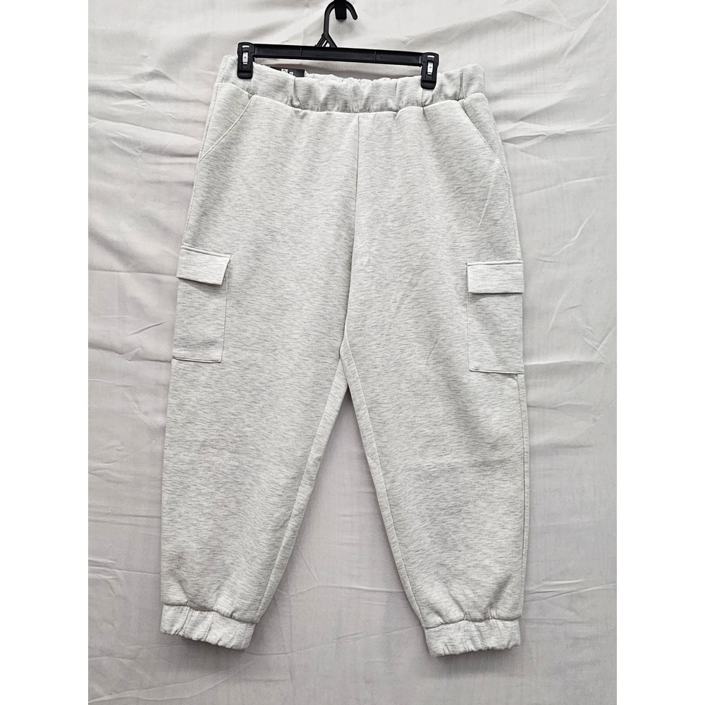 Express Womens Athletic Cargo Jogger Pants Gray Poly Blend Casual‎ Size XL